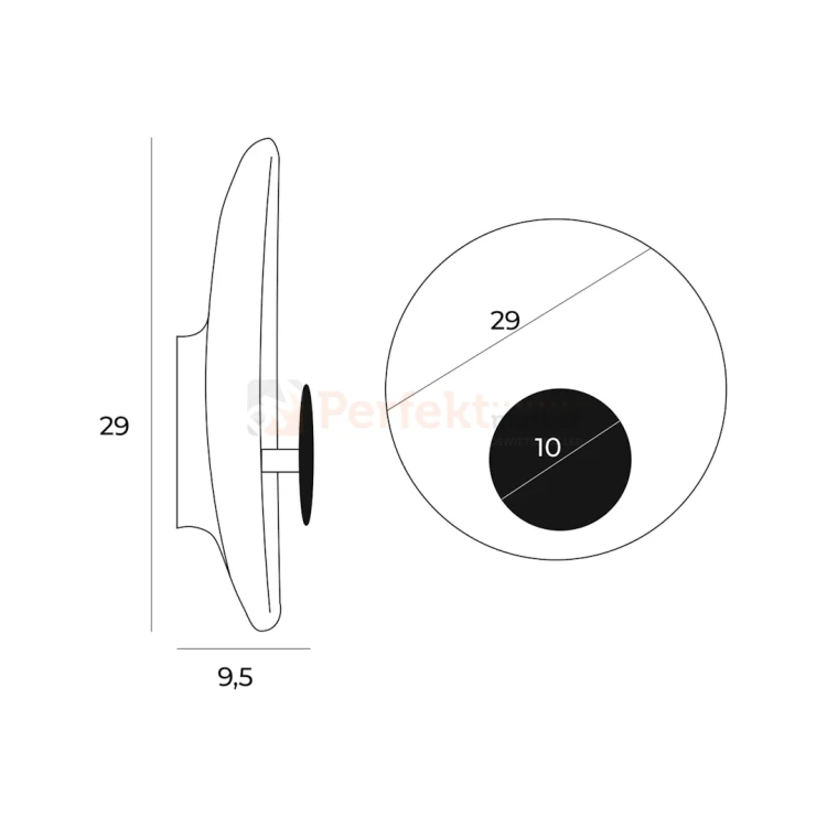 Lampa ścienna kinkiet Maxlight OYAKA W0325 dysk japan design wymiary perfektmarket.webp