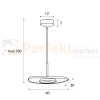 Lampa wisząca LED DEUX P0561 Maxlight kremowo szara filcowa wymiar perfektmarket.webp