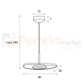 Lampa wisząca LED DEUX P0561 Maxlight kremowo szara filcowa wymiar perfektmarket.webp