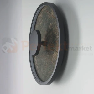 Lampa ścienna kinkiet ring koło Azzardo OWLEN BK czarny + kamień AZ5617