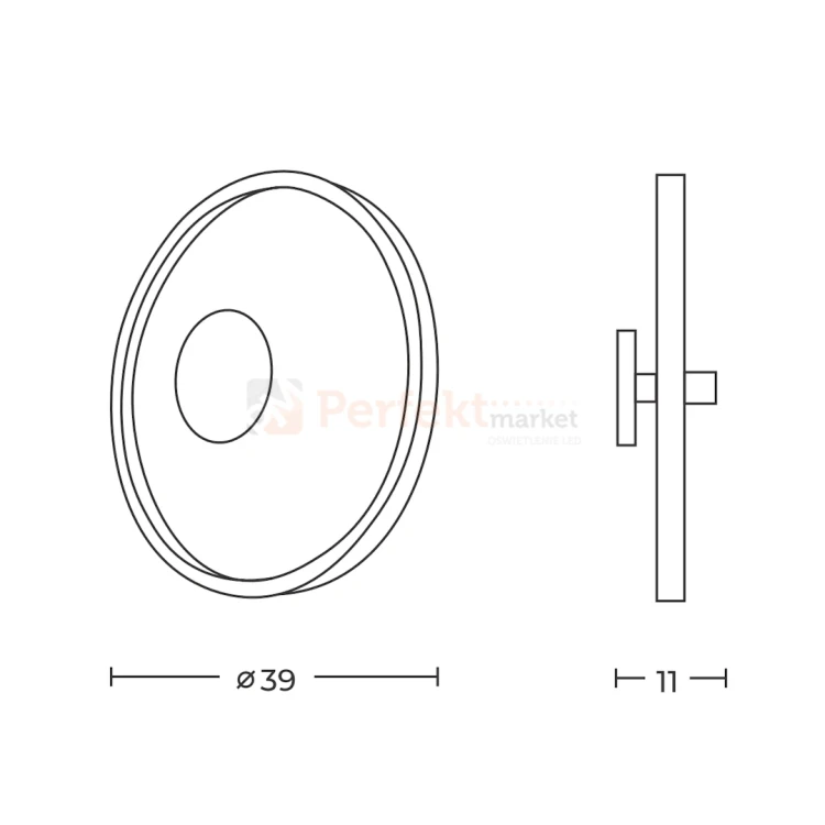 lampa ścienna OWLEN koło ring czarna kamień azzardo AZ5617 wymiary perfektmarket.webp