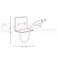 kinkiet ścienny LED z półką i ładowarką USB regulowany wymiary perfektmarket.webp