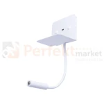 kinkiet ścienny LED z półką i ładowarką USB regulowany biały VERA AZ4417 perfektmarket.webp