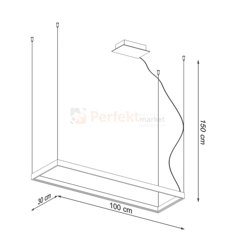 Lampa wisząca LED TUULA M biała 100 cm 3000K Thoro TH.159 wymiary perfektmarket.webp