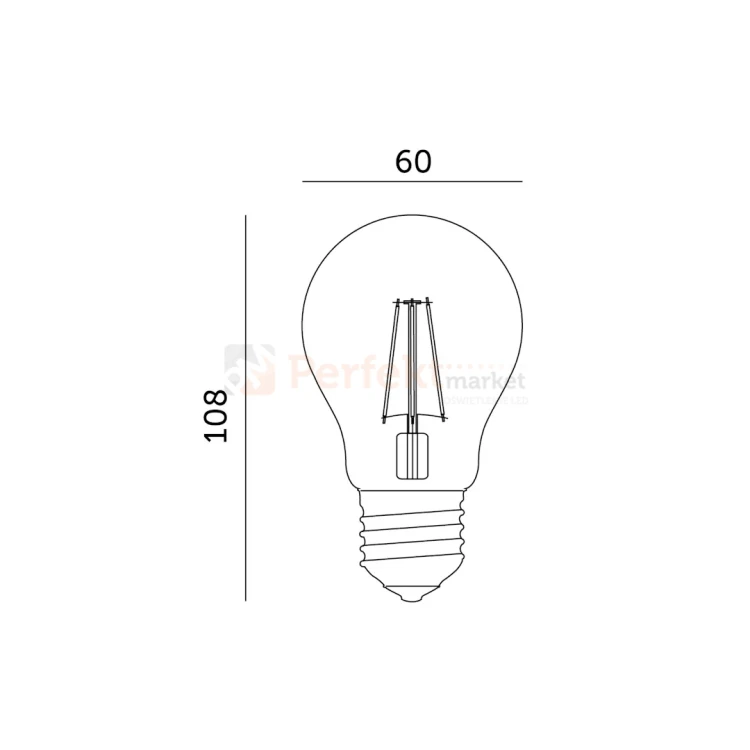 zarówka led planty do wzrostu roślin E27 8W filament perfektmarket wymiary olsztyn.webp