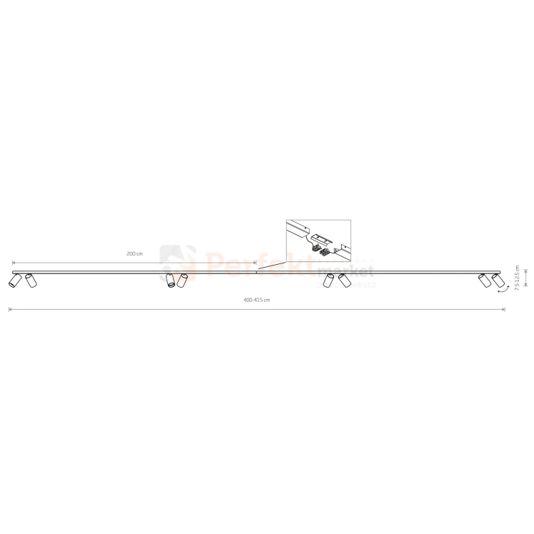 Lampa sufitowa na listwie szynie MONO czarna VIII 2x200cm 7722 Nowodvorski wymiary perfektmarket.webp