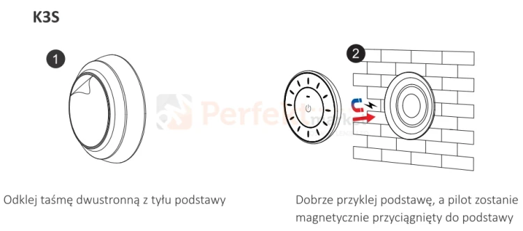 miboxer pilot ściemniacz do LED bezprzewodowy pokrętło K3S montaż perfektmarket.webp