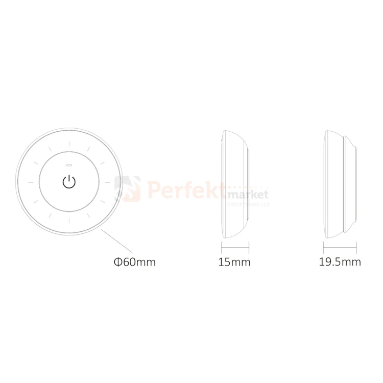 miboxer pilot ściemniacz do LED bezprzewodowy pokrętło K3S wymiary perfektmarket.webp