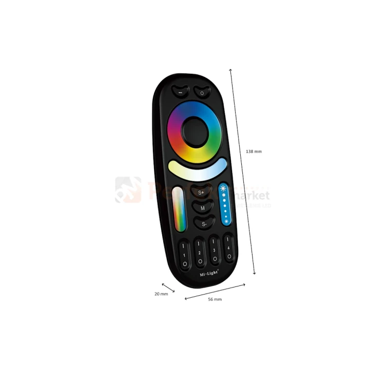 fut092-b czarny pilot do taśm LED rgb rgbw rgbcct miboxer wymiary perfektmarket.webp