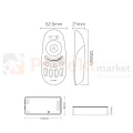 zestaw sterownia RGB miboxer 4 strefowy pilot i 4 odbiorniki wymiary perfektmarket.webp