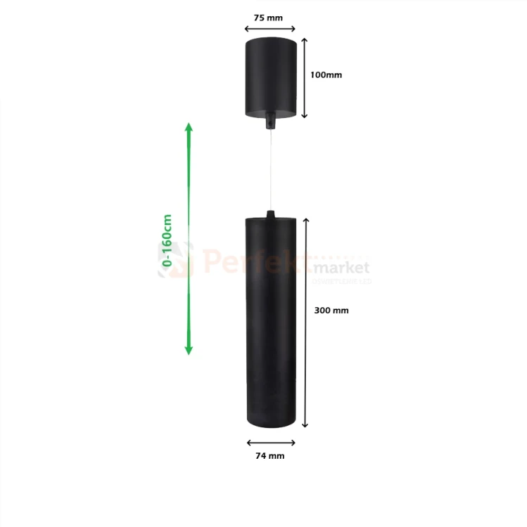 lampa wisząca z regulacją wysokości 11W hangit multiway M CCT wymiary perfektmarket.webp
