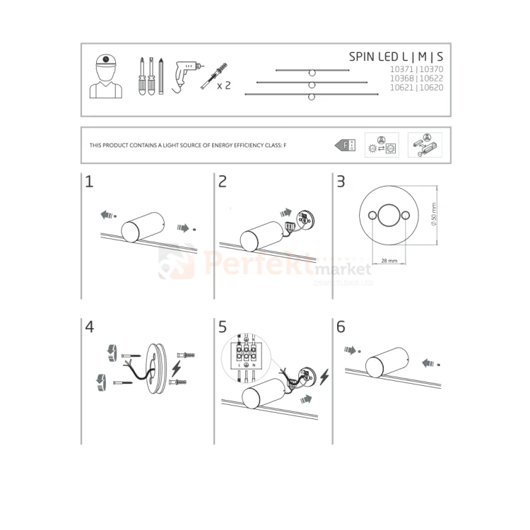 kinkiet LED spinn LED instrukcja montażu perfektmarket.webp