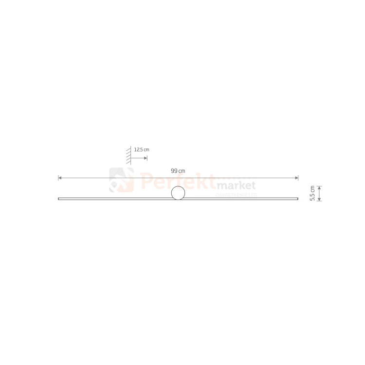 Lampa ścienna kinkiet SPIN LED M 4000K 99 cm czarny wymiary perfektmarket.webp