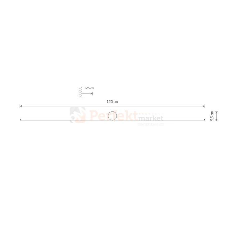Lampa ścienna kinkiet SPIN LED L 4000K 10622 120 cm czarny wymiary perfektmarket.webp