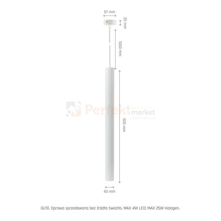 oprawa wisząca tuba wąska MADARA SLIM MR11 GU10 biała 7 perfektmarket.webp