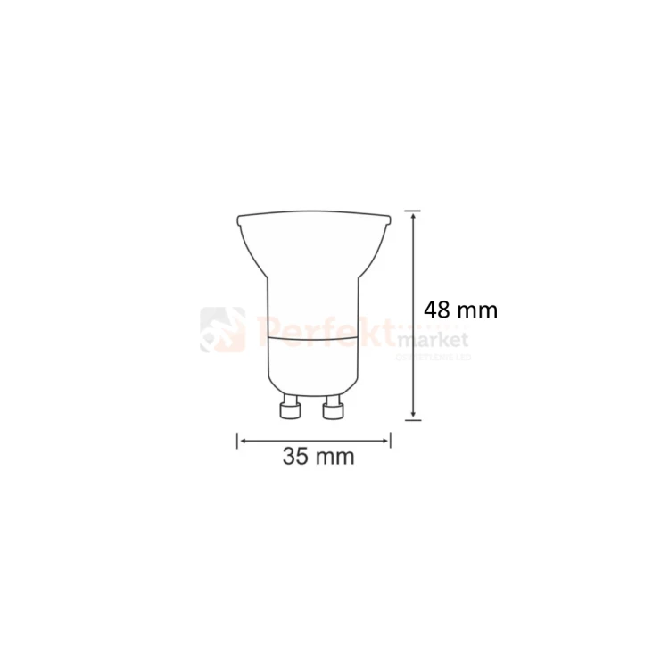 żąrówka led GU11 GU10 mr11 mała 230V spectrumLED wymiary perfektmarket.webp