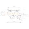 Lampa sufitowa spot regulowany MONO II wymiary perfektmarket.webp