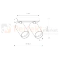 Lampa sufitowa spot regulowany MONO II wymiary perfektmarket.webp