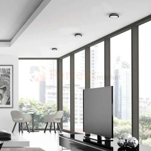 Plafon LED IP54  Marlon 12W 4000K Czarny IP54 aranżacja 1 perfektmarket.webp