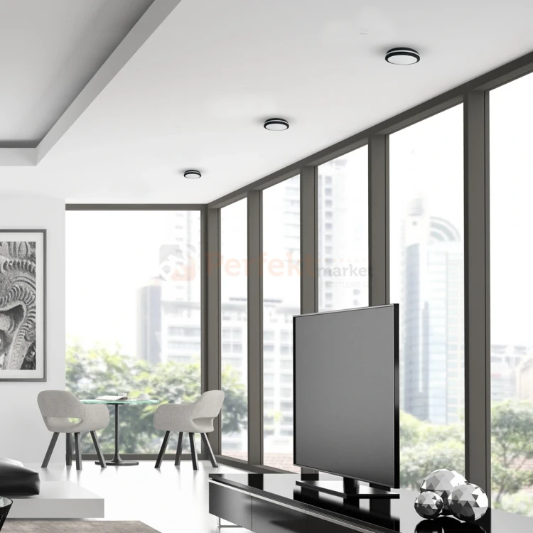 Plafon LED IP54  Marlon 12W 4000K Czarny IP54 aranżacja 1 perfektmarket.webp