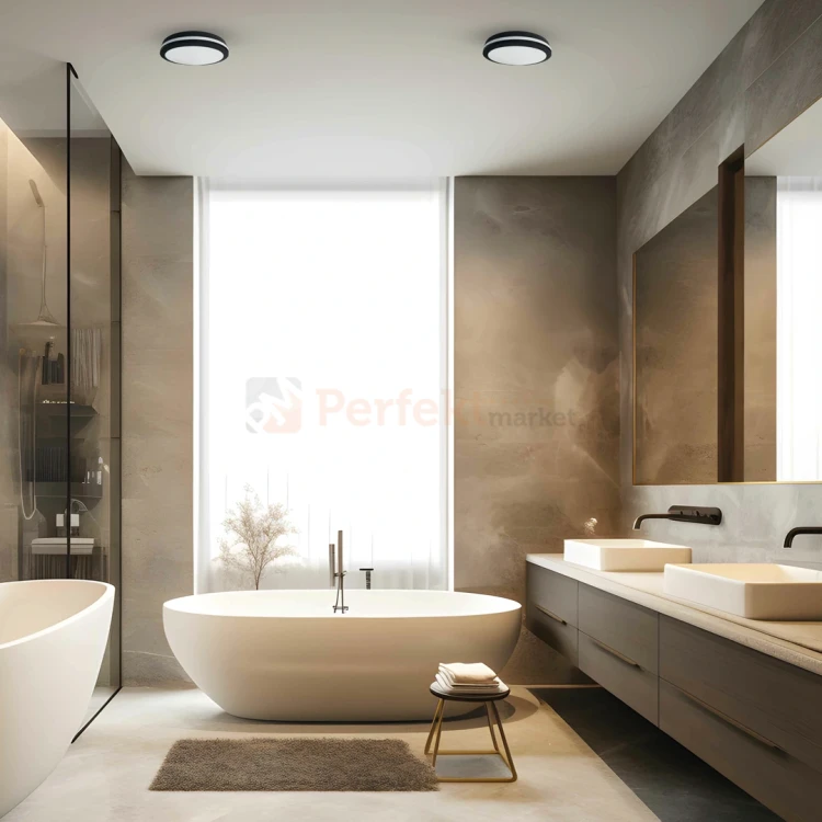 Plafon LED IP54 Marlon 18W 4000K Czarny IP54 aranżacja perfektmarket.webp