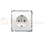 Gniazdo wtyczkowe pojedyncze z uziemieniem typu Schuko biały 16A biały oświetlenie_led LED Simon Basic BMGSZ1.01/11 perfektmarket hurtownia_olsztyn