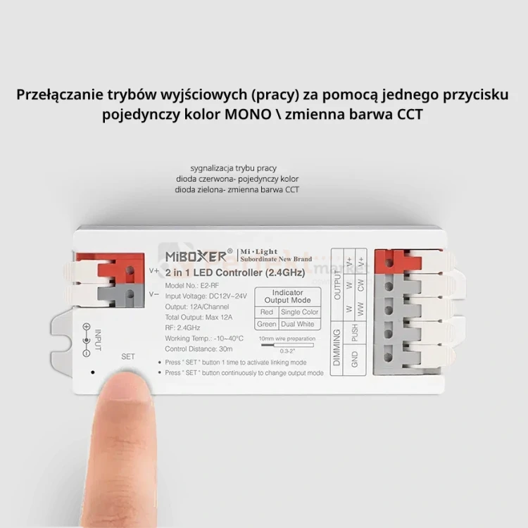 kontroler RF 2w1 mono CCT miBoxer E2-RF szybkozłącza sygnalizacja perfektmarket.webp