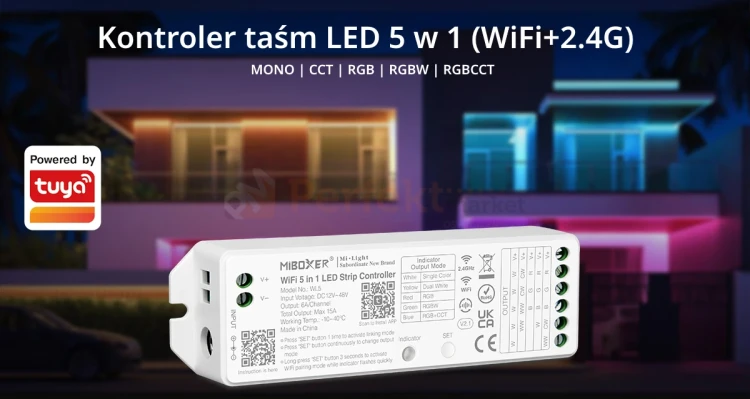 wl5 uniwersalny odbiornik do taśm LED 5w1 miboxer tuya perfektmarket.webp