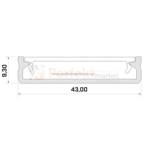 rofil do taśm led solis biały 1 mb LUMINES-SOLIS1-B perfektmarket sklep wymiary