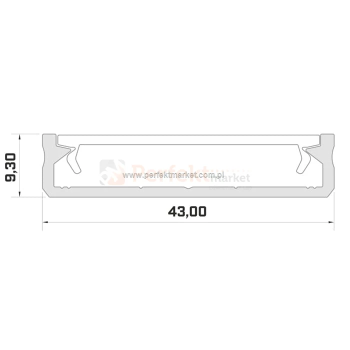 rofil do taśm led solis biały 1 mb LUMINES-SOLIS1-B perfektmarket sklep wymiary