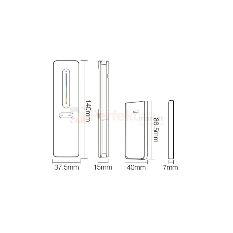 miboxer pilot 1strefowy do taśm led rgb rgbw rgbcct C1 size perfektmarket.webp