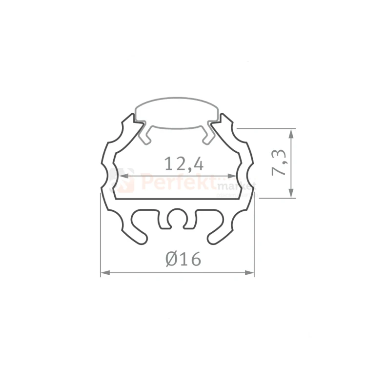 profil do taśm led okrągły oświetleniowy MICO wymiary rzut perfektmarket.webp
