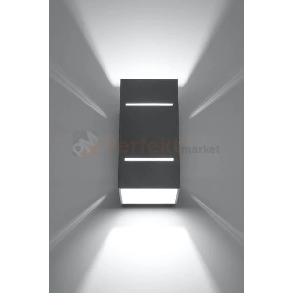 lampa_ścienna kinkiet szara g9 nowoczesna minimalizm design lampa kwadratowa plafon LED blocco szary perfektmarket SL.0479