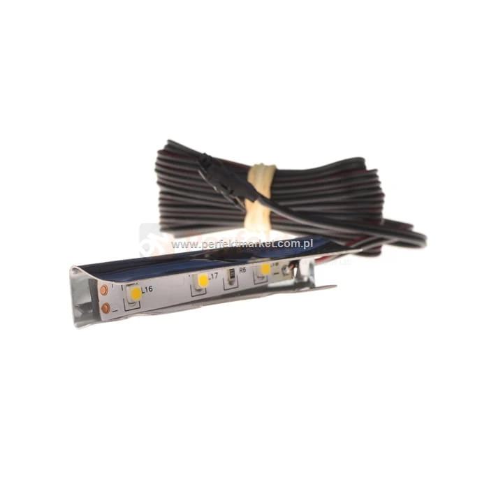 Klips LED do półek szklanych stal perfektmarket oswietlenie meblowe KL-STAL-3528
