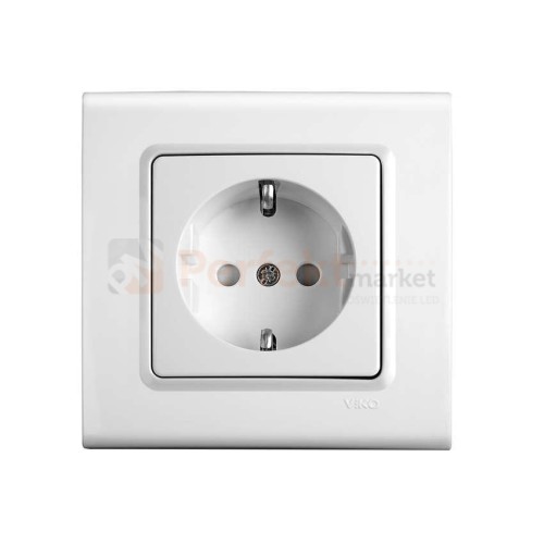gniazdo schuko z przesłonami styków viko panasonic linnera biały prosty  oświetlenie_led biała perfektmarket perfekt_market 90450042