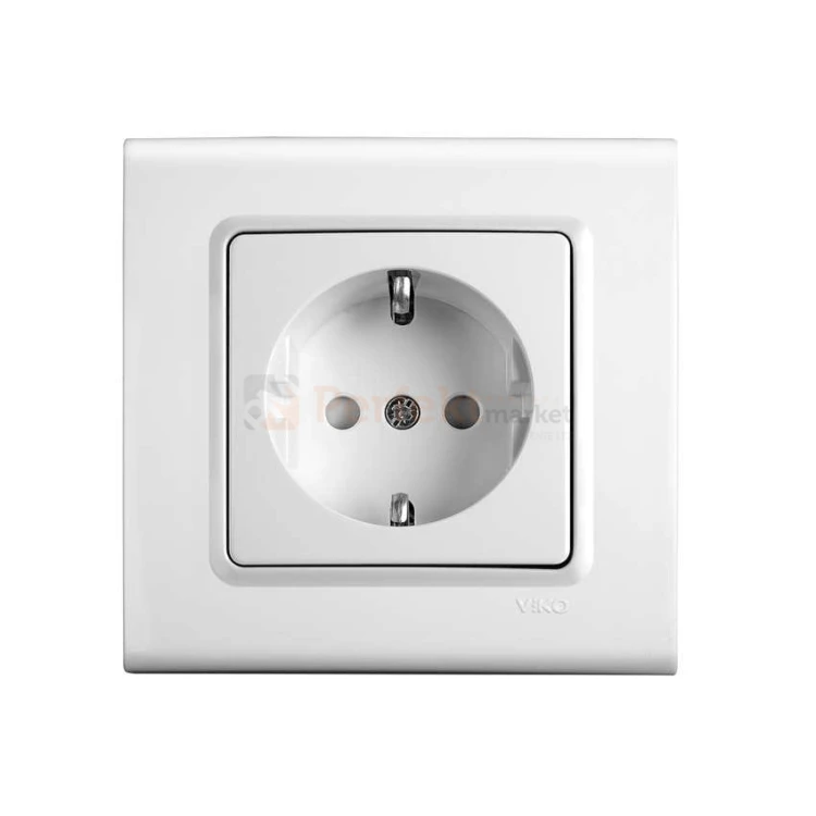 gniazdo schuko z przesłonami styków viko panasonic linnera biały prosty  oświetlenie_led biała perfektmarket perfekt_market 90450042