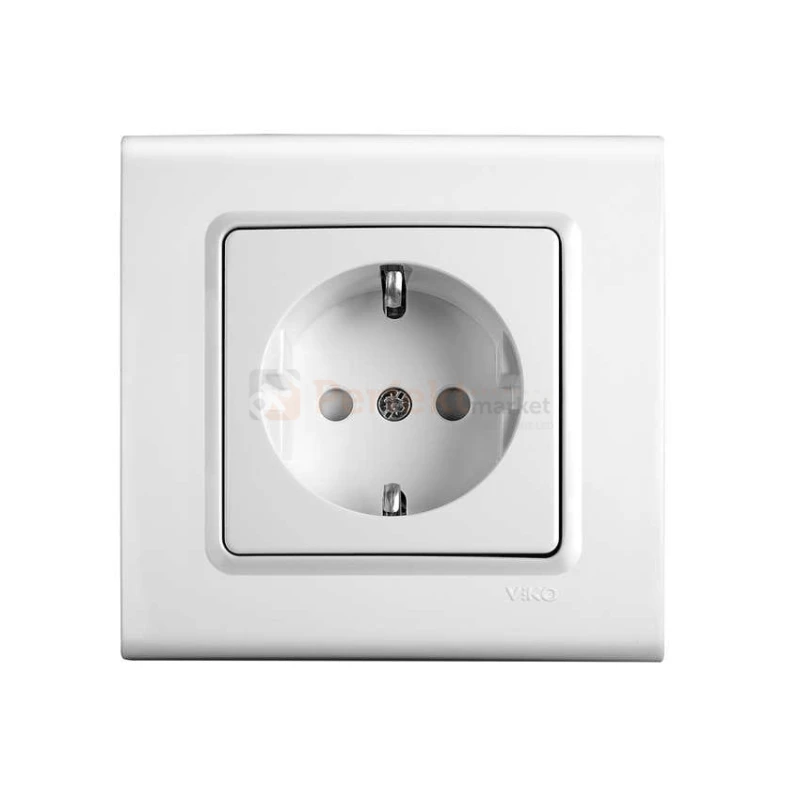 gniazdo schuko z przesłonami styków viko panasonic linnera biały prosty  oświetlenie_led biała perfektmarket perfekt_market 90450042
