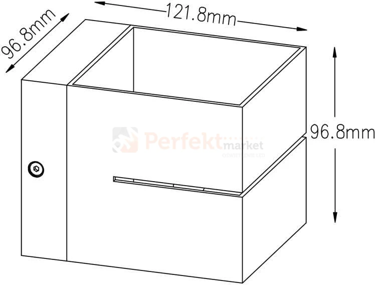 Lampa ścienna led oświetlenie_led kinkiet lampa_scienna wymiary rozmiar rozmiary cube kwadratowy transfer wl 2 91067 black wall Zuma Line perfektmarket.jpg