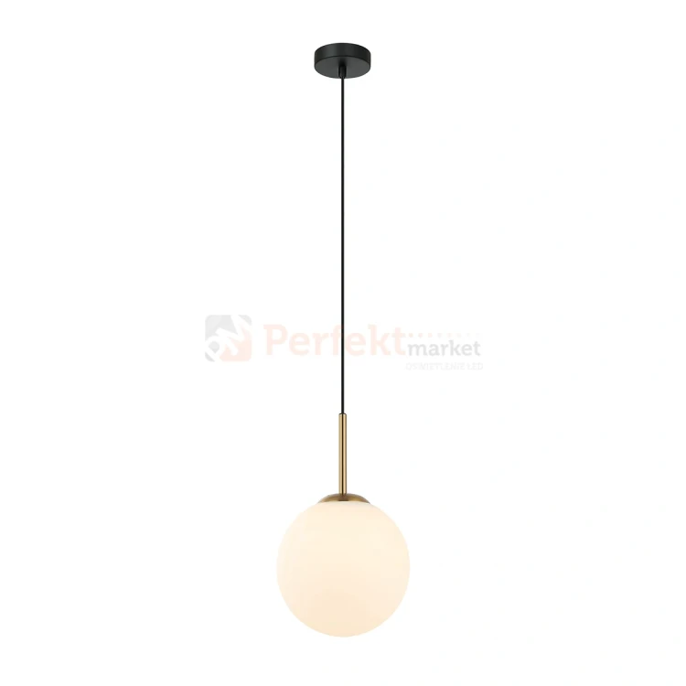 Lampa wisząca nowoczesna biała kula 20cm DEORE czarny, brąz antyczny Italux 1 perfektmarket.webp