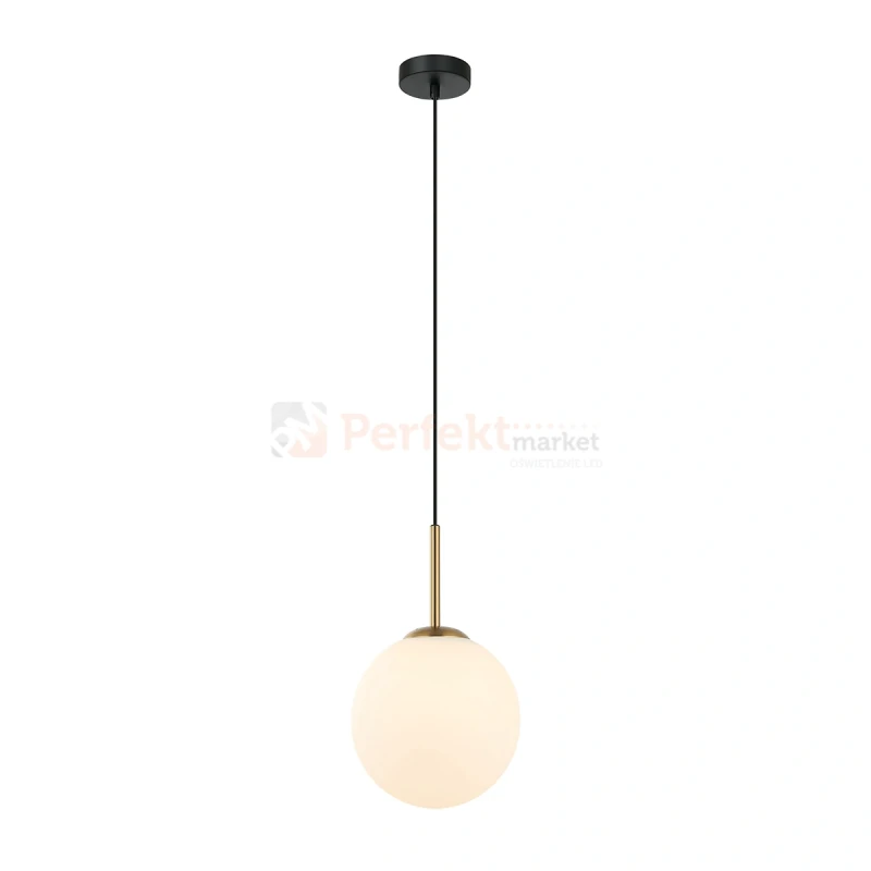 Lampa wisząca nowoczesna biała kula 20cm DEORE czarny, brąz antyczny Italux.webp