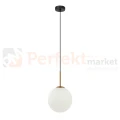Lampa wisząca nowoczesna biała kula 20cm DEORE czarny, brąz antyczny Italux.webp