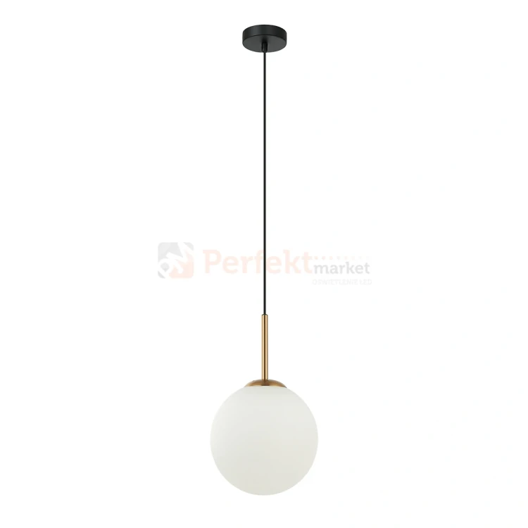 Lampa wisząca nowoczesna biała kula 20cm DEORE czarny, brąz antyczny Italux.webp