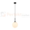 Lampa wisząca nowoczesna biała kula 20cm DEORE czarna baza Italux PND-5578-1S-BK 1 perfektmarket.webp