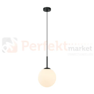 Lampa wisząca nowoczesna biała kula 20cm DEORE czarna baza Italux