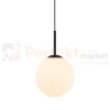 Lampa wisząca nowoczesna biała kula 20cm DEORE czarna baza Italux PND-5578-1S-BK 2 perfektmarket.webp