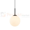 Lampa wisząca nowoczesna biała kula 20cm DEORE czarna baza Italux PND-5578-1S-BK 2 perfektmarket.webp