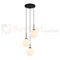 Lampa wisząca DEORE białe kule czarna baza 3xE27 Italux PND-5578-3S-BK 1 perfektmarket.webp