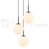 Lampa wisząca DEORE białe kule czarna baza 3xE27 Italux PND-5578-3S-BK 2 perfektmarket.webp