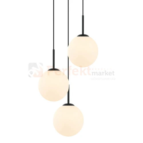 Lampa wisząca DEORE białe kule czarna baza 3xE27 Italux PND-5578-3S-BK 2 perfektmarket.webp