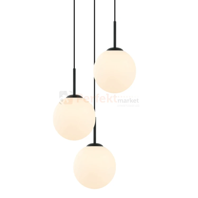 Lampa wisząca DEORE białe kule czarna baza 3xE27 Italux PND-5578-3S-BK 2 perfektmarket.webp